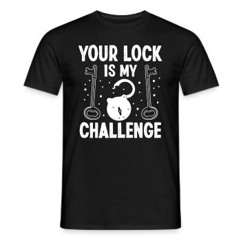 Serrurier Votre Serrure Mon Défi Serrurier - T-shirt homme - noir - Devant - AI Model Male 178 light (178cm)