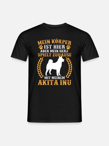 Spiele mit meinem Akita Inu japanischer Akita Inu - Männer T-Shirt - Schwarz