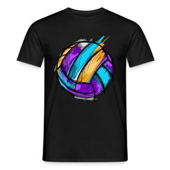Volleyball - Männer T-Shirt - Schwarz - Vorne - AI Model Male 178 light (178cm)