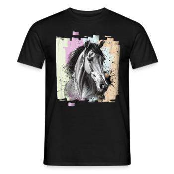 Horse - Men's T-Shirt - black - Front - AI Model Male 178 light (178cm)