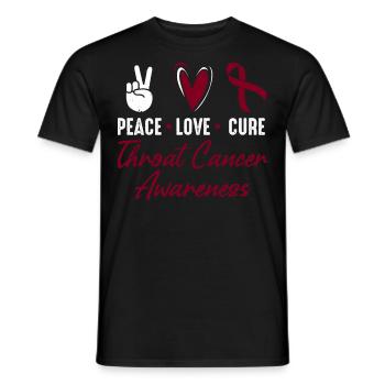 Frieden, Liebe, Heilung, Kehlkopfkrebs, - Männer T-Shirt - Schwarz - Vorne - AI Model Male 178 light (178cm)