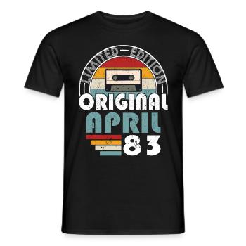 40th Birthday Year April 1983 Original 1983 - Men's T-Shirt - black - Front - AI Model Male 178 light (178cm)