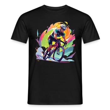 Rennrad Radsport Rennrad Herren Fahrrad - Männer T-Shirt - Schwarz - Vorne - AI Model Male 178 light (178cm)