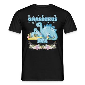 Omasaurus Dinosaurier Grandma Muttertag Granny - Männer T-Shirt - Schwarz - Vorne - AI Model Male 178 light (178cm)