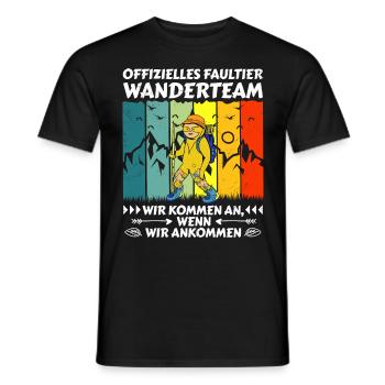 Wanderteam Faultier Wandern - Männer T-Shirt - Schwarz - Vorne - AI Model Male 178 light (178cm)