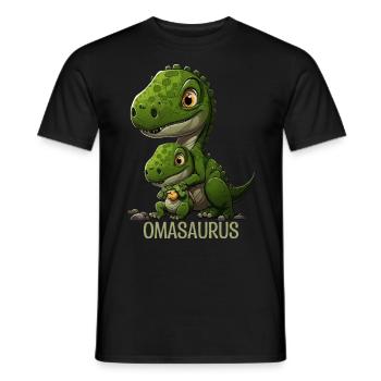 Omasaurus Grandma Muttertag Dinosaurier Fan - Männer T-Shirt - Schwarz - Vorne - AI Model Male 178 light (178cm)