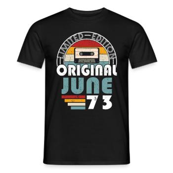 50th Birthday Year June 1973 Original 1973 - Men's T-Shirt - black - Front - AI Model Male 178 light (178cm)