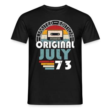 50th Birthday Year July 1973 Original 1973 - Men's T-Shirt - black - Front - AI Model Male 178 light (178cm)