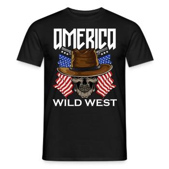 Amérique Far West - T-shirt homme - noir - Devant - AI Model Male 178 light (178cm)