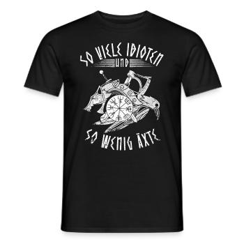 Lustiger Wikinger Spruch Statement mit Äxten - Männer T-Shirt - Schwarz - Vorne - AI Model Male 178 light (178cm)