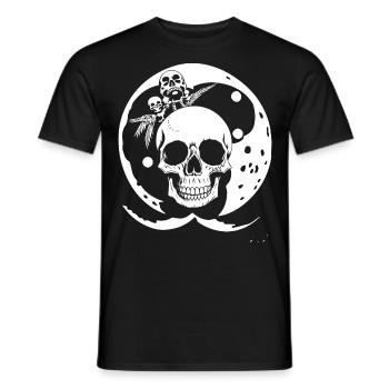 Horror Skull Skull Art Skull Gothic Heavy Metal - Men's T-Shirt - black - Front - AI Model Male 178 light (178cm)