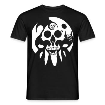 Horror Skull Skull Art Skull Gothic Heavy Metal - Men's T-Shirt - black - Front - AI Model Male 178 light (178cm)