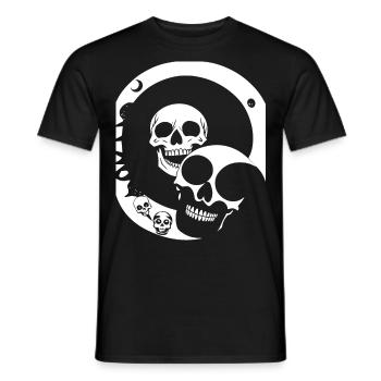 Horror Skull Skull Art Skull Gothic Heavy Metal - Men's T-Shirt - black - Front - AI Model Male 178 light (178cm)