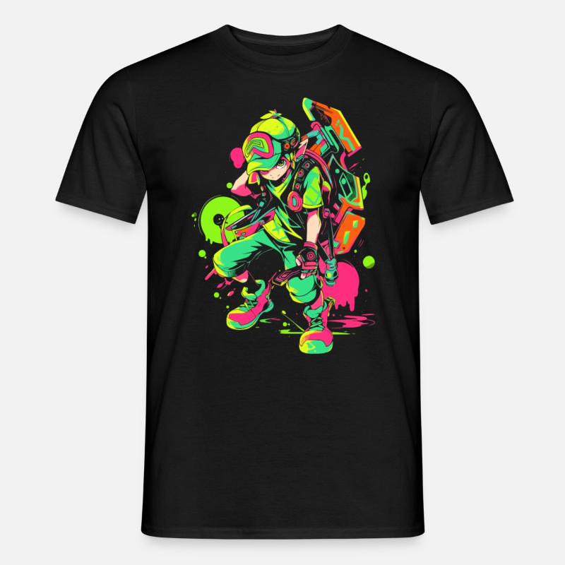 Legendärer Waldjunge: Cooles Splashy Gaming-Design - Männer T-Shirt - Schwarz