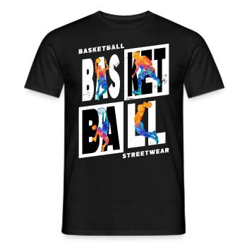 Basketball Basketballspieler Spieler Vintage Bunt - Männer T-Shirt - Schwarz - Vorne - AI Model Male 178 light (178cm)