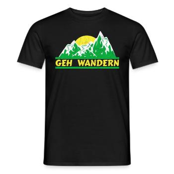 Geh Wandern Wanderer Berge - Männer T-Shirt - Schwarz - Vorne - AI Model Male 178 light (178cm)