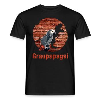 Graupapagei African Grey Vogelliebhaber - Männer T-Shirt - Schwarz - Vorne - AI Model Male 178 light (178cm)