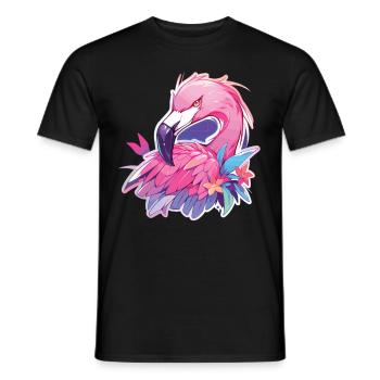 Flamingo Party Neon Flamants roses - T-shirt homme - noir - Devant - AI Model Male 178 light (178cm)