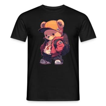 Ours Ours brun Ours Bébé ours - T-shirt homme - noir - Devant - AI Model Male 178 light (178cm)