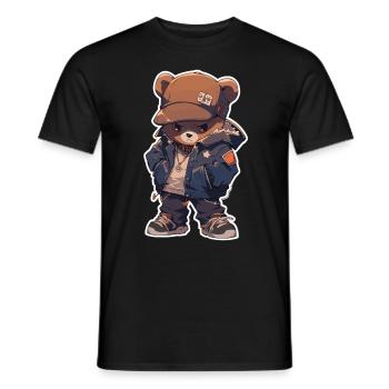 Bear Brown Bear Bear Bear Head Bear Baby - Men's T-Shirt - black - Front - AI Model Male 178 light (178cm)