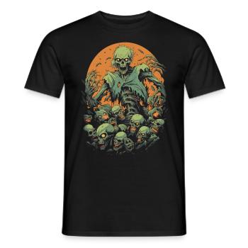 Gruseliger Halloween-Zombie und untote Apokalypse - Männer T-Shirt - Schwarz - Vorne - AI Model Male 178 light (178cm)