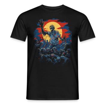 Cruel Zombie Horde: Scary Halloween Night - T-shirt homme - noir - Devant - AI Model Male 178 light (178cm)