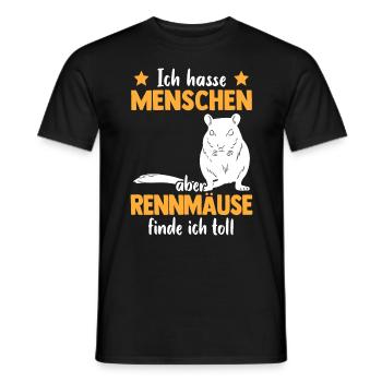 Rennmaus finde ich toll Nagetier Gerbil - Männer T-Shirt - Schwarz - Vorne - AI Model Male 178 light (178cm)