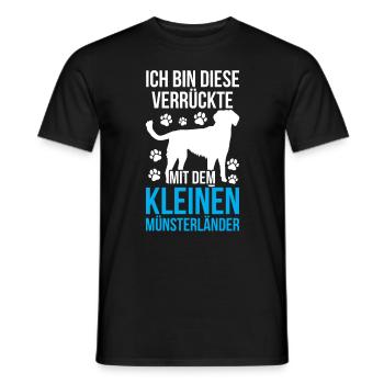La folle avec les Kleiner Münsterländer - T-shirt homme - noir - Devant - AI Model Male 178 light (178cm)