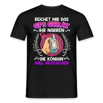 Geocacher Reichet mir das GPS Gerät ihr Narren - Männer T-Shirt - Schwarz - Vorne - AI Model Male 178 light (178cm)