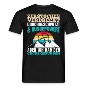 Geocacher GPS Ich hab den Cache gefunden - Männer T-Shirt - Schwarz - Vorne - AI Model Male 178 light (178cm)