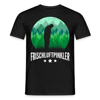 I love peeing outside Naturburschen Bergsteiger - Männer T-Shirt - Schwarz - Vorne - AI Model Male 178 light (178cm)