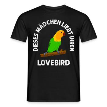 Dieses Mädchen liebt ihren Lovebird Girls - Männer T-Shirt - Schwarz - Vorne - AI Model Male 178 light (178cm)