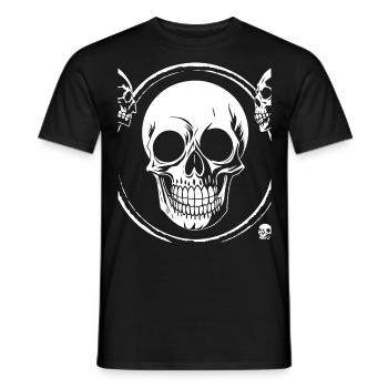 Horror Skull Skull Art Skull Gothic Heavy Metal - Men's T-Shirt - black - Front - AI Model Male 178 light (178cm)