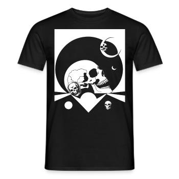 Horror Skull Skull Art Skull Gothic Heavy Metal - Men's T-Shirt - black - Front - AI Model Male 178 light (178cm)