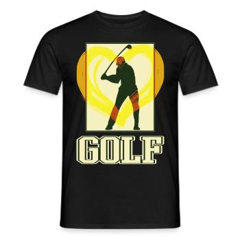 Golf Golfen Golfspieler Sport Hobby Vintage Herz - Männer T-Shirt - Schwarz - Vorne - AI Model Male 178 light (178cm)