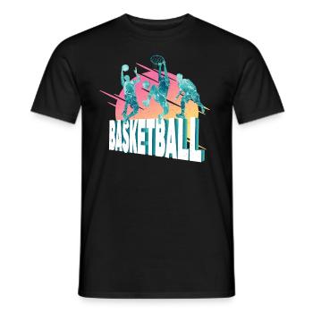 Basketball Basketballspieler Spieler Vintage Bunt - Männer T-Shirt - Schwarz - Vorne - AI Model Male 178 light (178cm)