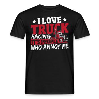 J’adore les courses de camions Ce sont les gens qui - T-shirt homme - noir - Devant - AI Model Male 178 light (178cm)