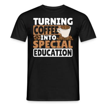 SPED Teacher Turning Coffee Into Special Education - Men's T-Shirt - black - Front - AI Model Male 178 light (178cm)