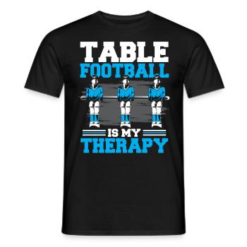 Tischfußball ist meine Therapie Tischfußball - Männer T-Shirt - Schwarz - Vorne - AI Model Male 178 light (178cm)