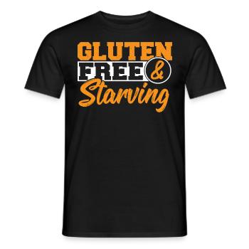 Sans gluten et affamé. Sans gluten - T-shirt homme - noir - Devant - AI Model Male 178 light (178cm)