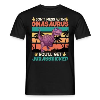 Omasaurus Muttertag Grandma Mama Tag Oma - Männer T-Shirt - Schwarz - Vorne - AI Model Male 178 light (178cm)