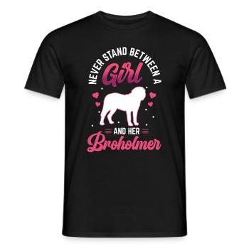 Girl and her Broholm Great Dane - Men's T-Shirt - black - Front - AI Model Male 178 light (178cm)