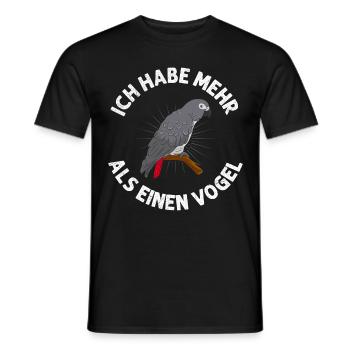 Grau Papagei Ich habe mehr als einen Vogel - Männer T-Shirt - Schwarz - Vorne - AI Model Male 178 light (178cm)