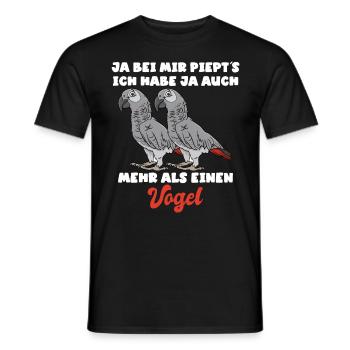 Graupapageien Ja, bei mir piept´s Vogelliebhaber - Männer T-Shirt - Schwarz - Vorne - AI Model Male 178 light (178cm)