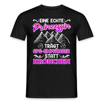 Geocache Eine echte Prinzessin trägt GPS Empfänger - Männer T-Shirt - Schwarz - Vorne - AI Model Male 178 light (178cm)