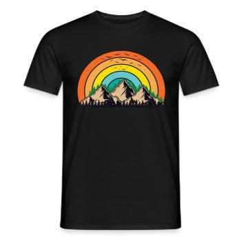 Mountains Vintage Mountains Mountain Mountains Mountain Landscape - Men's T-Shirt - black - Front - AI Model Male 178 light (178cm)