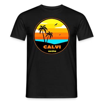 Calvi - Männer T-Shirt - Schwarz - Vorne - AI Model Male 178 light (178cm)