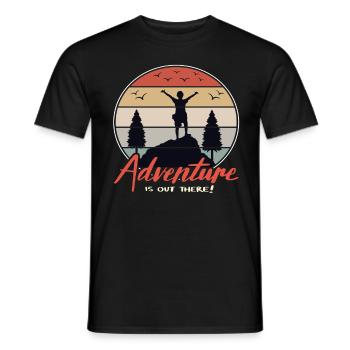 Wandern Retro Wandern Wandern Berge Wanderer - Männer T-Shirt - Schwarz - Vorne - AI Model Male 178 light (178cm)