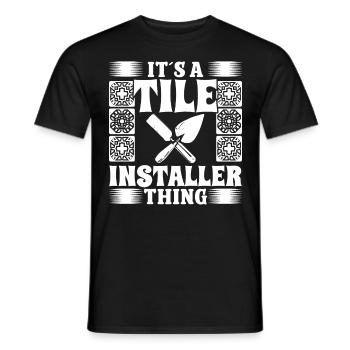 Fliesenleger Installateur de carreaux Chose Bodenleger - T-shirt homme - noir - Devant - AI Model Male 178 light (178cm)