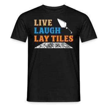 Carrelage Live Laugh Lay Tiles Revêtement de sol - T-shirt homme - noir - Devant - AI Model Male 178 light (178cm)
